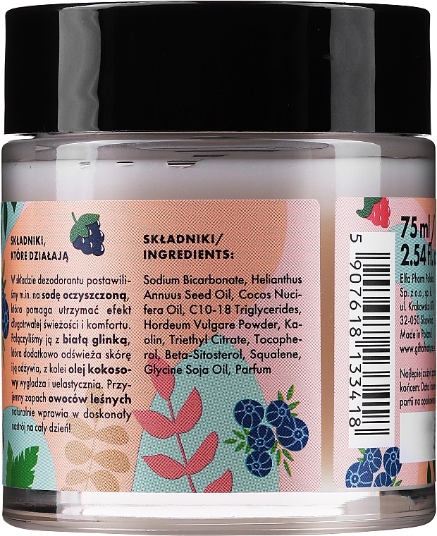 Naturalny dezodorant w kremie o zapachu owoców leśnych - Vis Plantis Gift of Nature Natural Deodorant — Zdjęcie N2