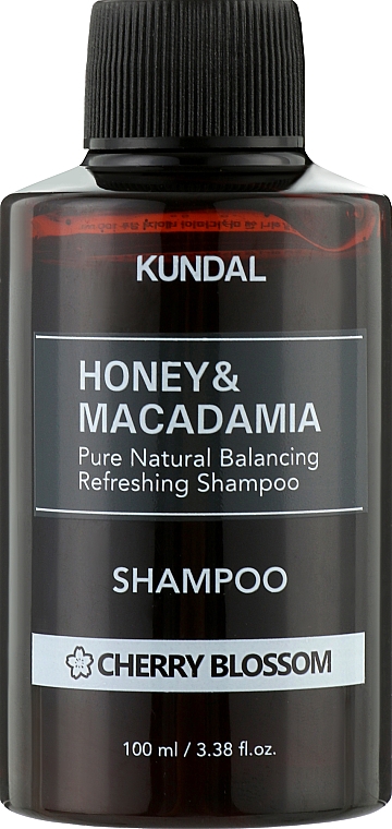 Naturalny balansujący szampon odświeżający do włosów Kwiat wiśni - Kundal Honey & Macadamia Cherry Blossom Shampoo