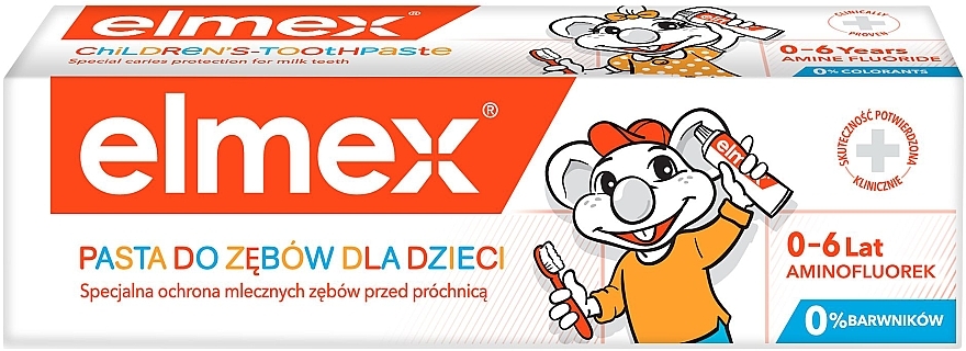 Pasta do zębów dla dzieci 0-6 lat przeciw próchnicy z aminofluorkiem - Elmex Kids