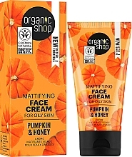 PRZECENA! Krem do twarzy Dynia i miód - Organic Shop Mattifyng Cream Pumpkin & Honey * — Zdjęcie N2