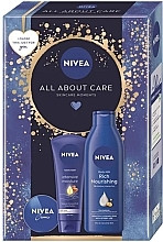 Kup Zestaw - Nivea All About Care (b/milk/250ml + h/cr/100ml + cr/30ml)