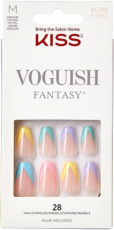 Zestaw sztucznych paznokci z klejem, M - Kiss Voguish Fantasy Nails Disco Ball — Zdjęcie N1
