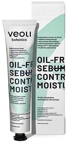 PRZECENA! Hydrożelowy krem na dzień - Veoli Botanica Oil-Free Sebum Control Moisturizer * — Zdjęcie N1