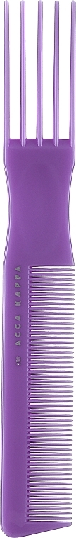 Grzebień do włosów, 7255, fioletowy - Acca Kappa Pettine Basic a Forchetta — Zdjęcie N1