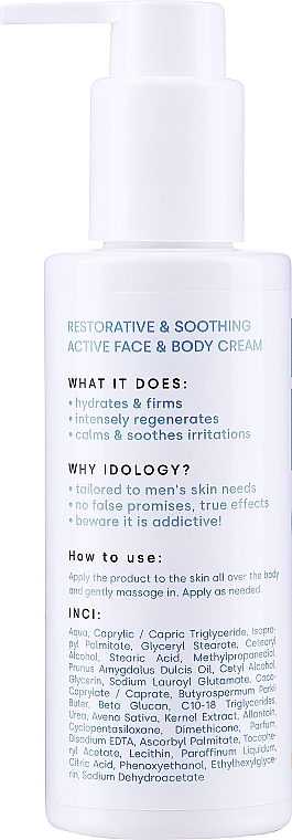 Wielofunkcyjny krem do twarzy i ciała dla mężczyzn - Idolab Idology Active Face & Body Cream Multi-tool — Zdjęcie N3