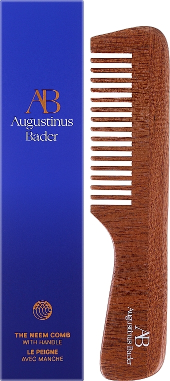 Grzebień z drewna Neem z rączką - Augustinus Bader The Neem Comb With Handle — Zdjęcie N2