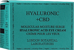 Zestaw - London Botanical Laboratories Hyaluronic acid+CBD Molecular Moisture Surge Eye Cream (cr/20ml + cr/20ml) — Zdjęcie N2