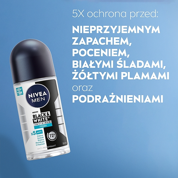 Antyperspirant w kulce dla mężczyzn - NIVEA MEN Black & White Invisible Fresh — Zdjęcie N5