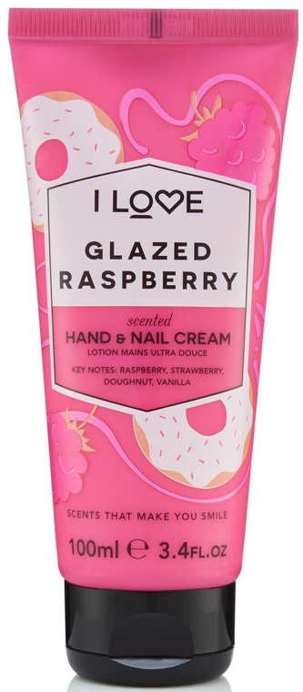 Pachnący krem do rąk i paznokci - I Love... Glazed Raspberry Hand and Nail Cream — Zdjęcie N1