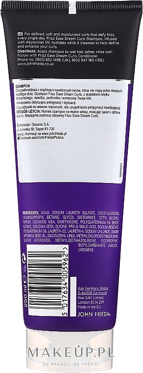 Szampon do definiowania loków - John Frieda Frizz-Ease Dream Curls Shampoo Cleanses & Hydrates — Zdjęcie N2