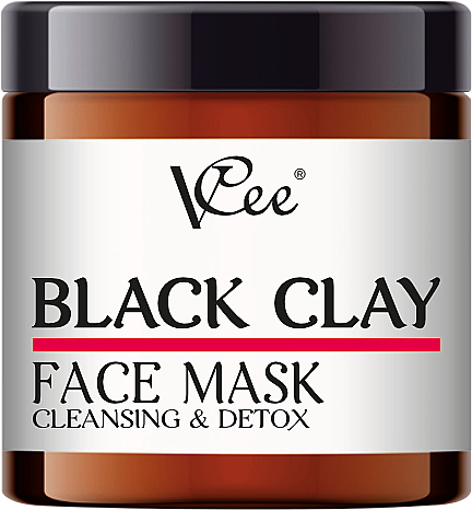 Oczyszczająca maska detoksykująca z czarną glinką do twarzy - VCee Black Clay Face Mask Cleansing&Detox — Zdjęcie N1