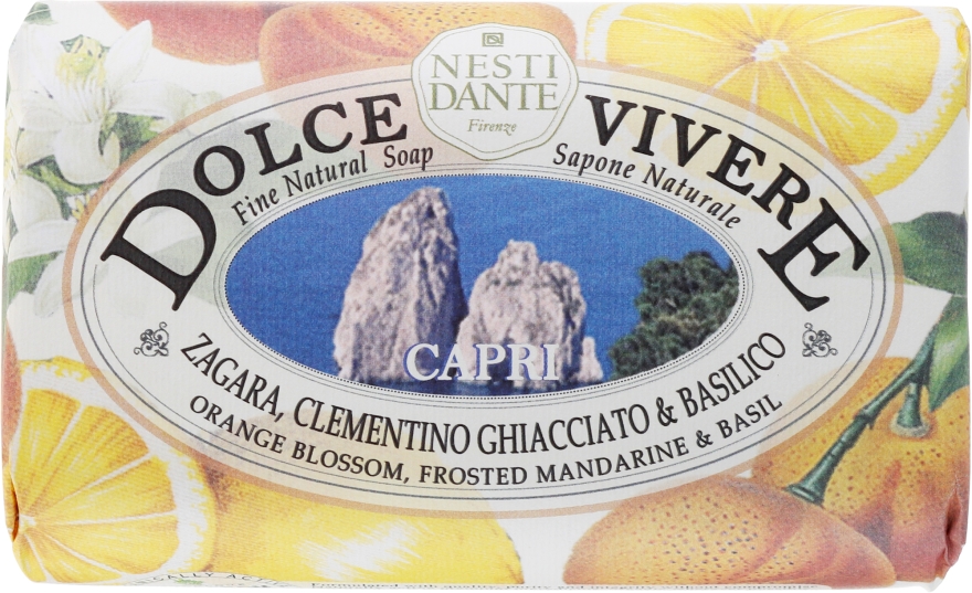 Mydło kosmetyczne Kwiat pomarańczy, zmrożona mandarynka i bazylia - Nesti Dante Dolce Vivere Soap