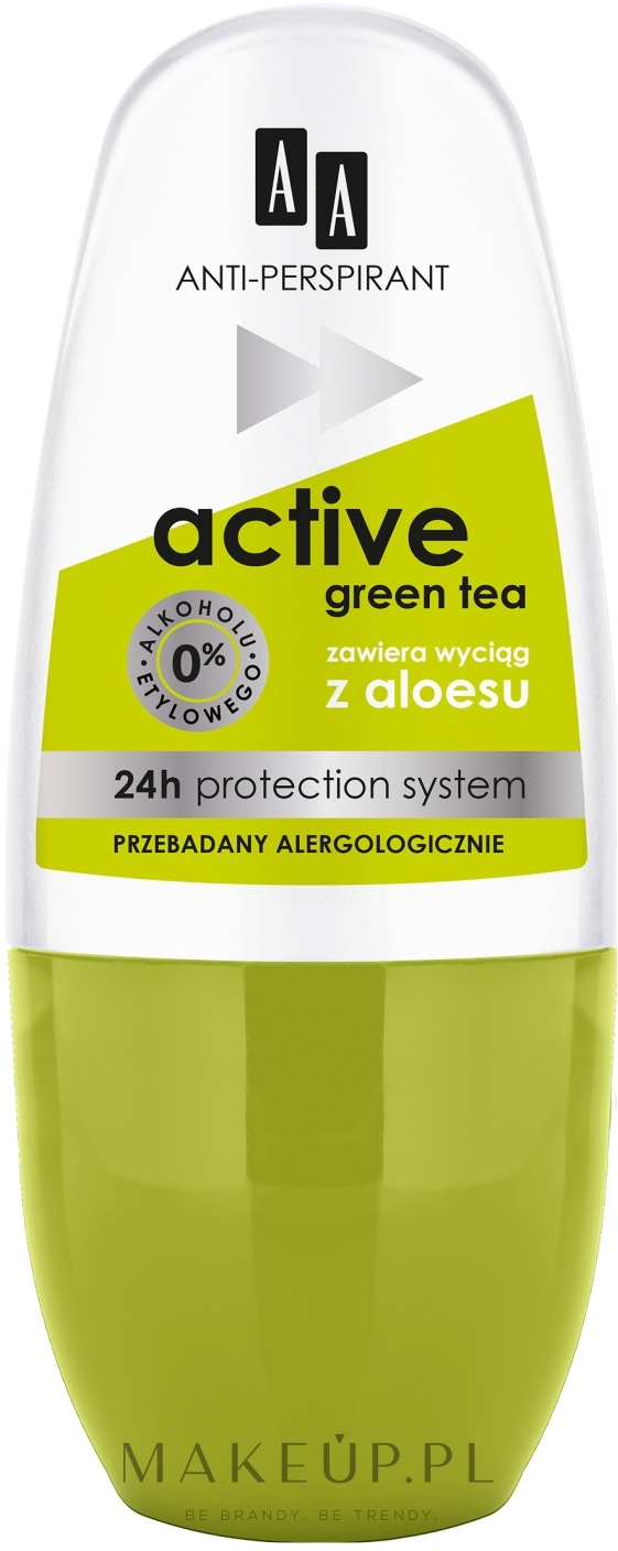 Antyperspirant w kulce - AA Deo No Stress Active Green Tea 24h — Zdjęcie 50 ml