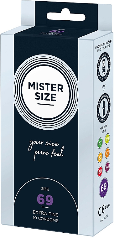 Prezerwatywy lateksowe, rozmiar 69, 10 szt. - Mister Size Extra Fine Condoms — Zdjęcie N2