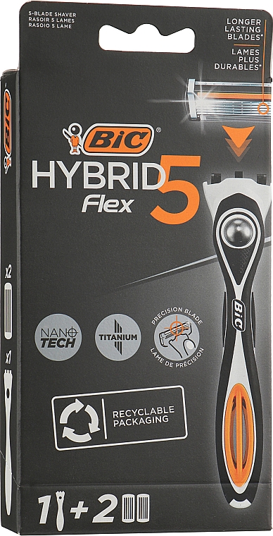Maszynka do golenia z 2 wymiennymi ostrzami - Bic Flex 5 Hybrid