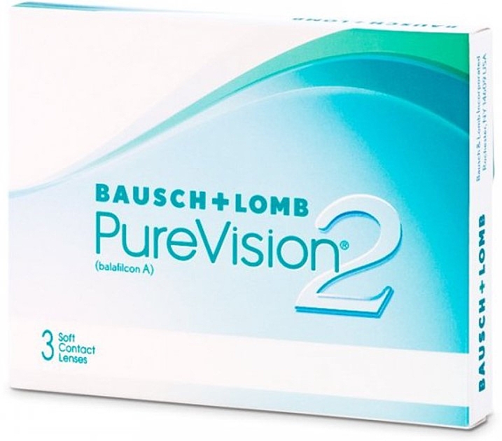 Soczewki kontaktowe, krzywizna 8,6 mm, 3 szt. - Bausch & Lomb PureVision 2 — Zdjęcie N1