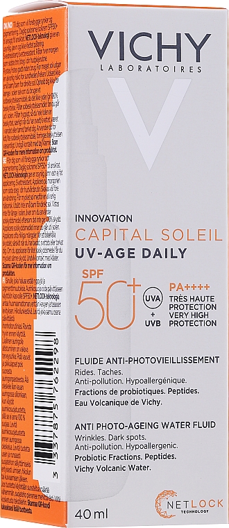 Fluid przeciw fotostarzeniu skóry do twarzy SPF 50+ - Vichy Capital Soleil UV-Age Daily SPF 50+ — Zdjęcie N2