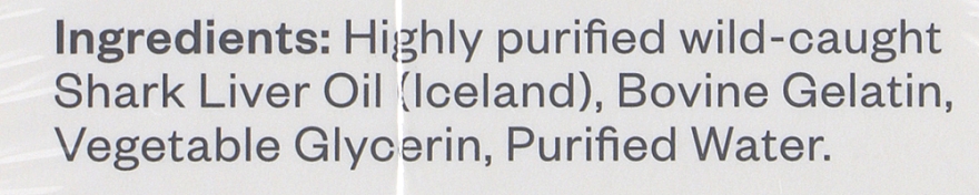 Suplement diety Tran rybi z wątroby rekina, 500 mg, 60 kapsułek - Perla Helsa Shark Liver Oil Immunity & Energy Dietary Supplement — Zdjęcie N5