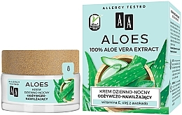 Odżywczo-nawilżający krem do twarzy na dzień i na noc - AA Aloes 100% — Zdjęcie N1