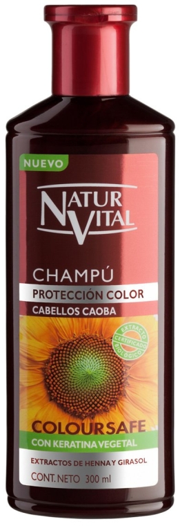 Szampon utrwalający kolor włosów farbowanych - Natur Vital Coloursafe Henna Colour Shampoo Mahogony Hair — Zdjęcie N1