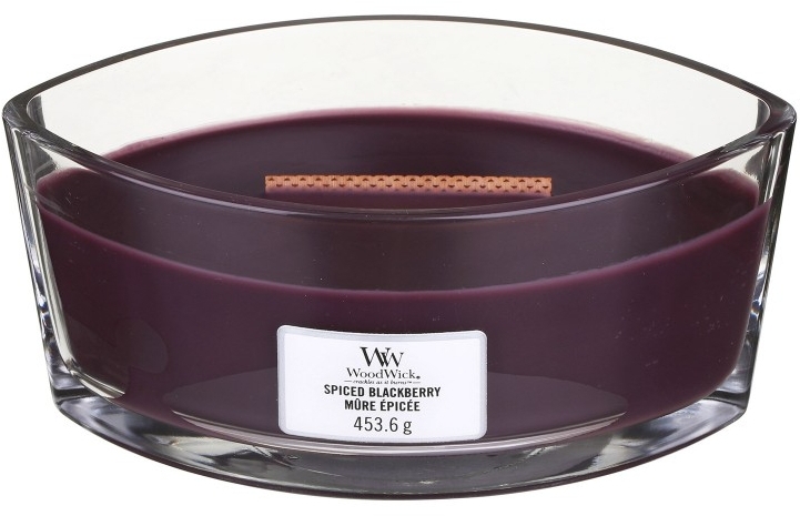 Świeca zapachowa w szkle - Woodwick Hearthwick Flame Ellipse Candle Spiced Blackberry — Zdjęcie N1