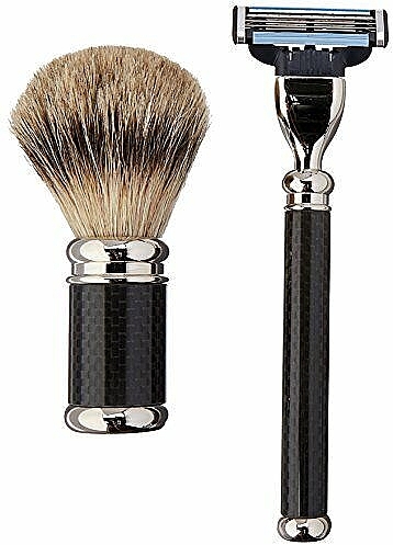 Zestaw do golenia - Golddachs Fine Badger, Mach3 Metal Chrome Handle (sh/brush + razor + stand) — Zdjęcie N3