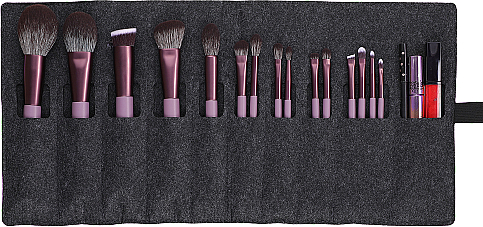 Zestaw pędzli do makijażu, 15 szt. - Eigshow Beauty Eigshow Makeup Brush Kit In Gift Box Smoke Purple — Zdjęcie N3