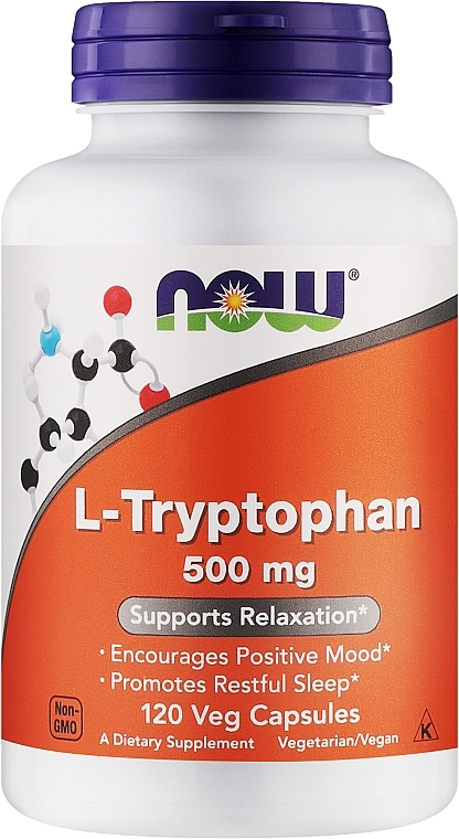 L-Tryptophan na dobry nastrój i spokojny sen - Now Foods L-Tryptophan — Zdjęcie N2