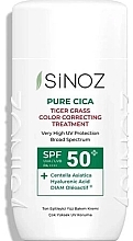 Kup Wygładzający krem przeciwsłoneczny do twarzy z SPF50+ - Sinoz Pure Cica Color Correcting Treatment Fluid Sunscreen SPF50+