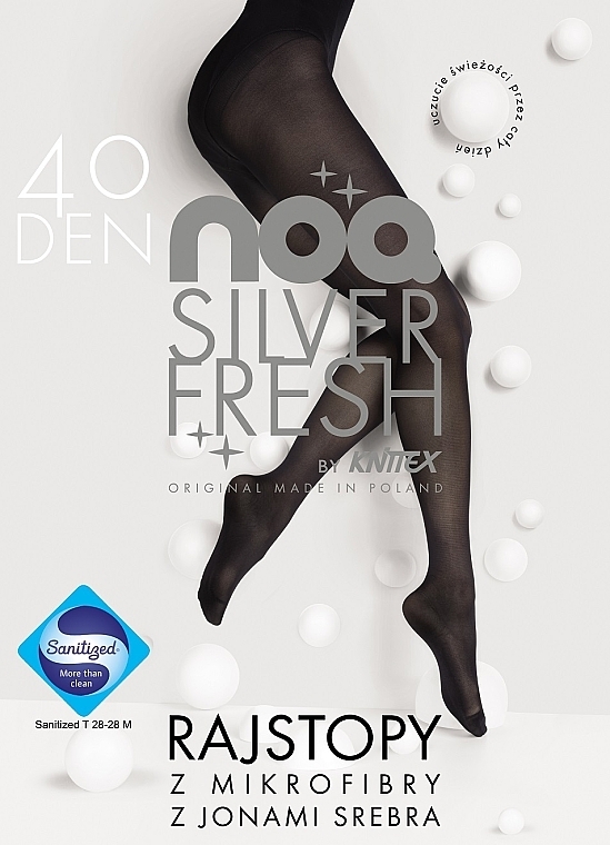 	Rajstopy damskie Silver Fresh z jonami srebra, 20 Den, nero - Knittex — Zdjęcie N1