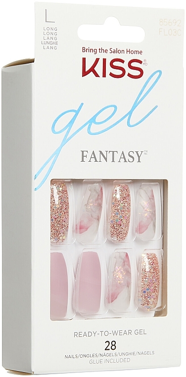 Zestaw sztucznych paznokci z klejem, L - Kiss Glam Fantasy Nails Dreams  — Zdjęcie N2