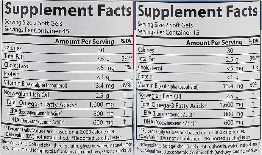 Zestaw suplementów z kwasem Omega-3 - Carlson Labs Elite Omega-3 (gel 90 caps + gel 30 caps) — Zdjęcie N3