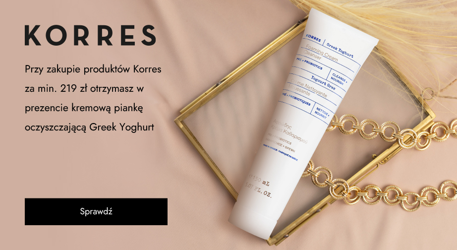 Przy zakupie produktów Korres za min. 219 zł otrzymasz w prezencie kremową piankę oczyszczającą Greek Yoghurt.