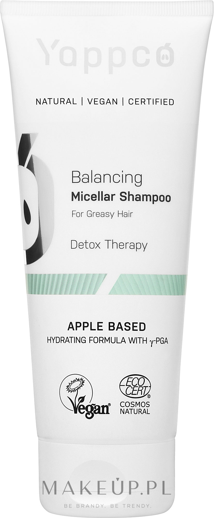 Równoważący szampon micelarny do włosów przetłuszczających się - Yappco — Zdjęcie 200 ml