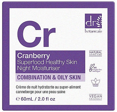 Nawilżający krem do twarzy na noc - Dr Botanicals Cranberry Superfood Healthy Skin Night Moisturiser — Zdjęcie N4