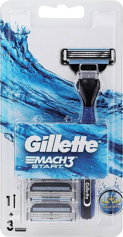 Maszynka do golenia z trzema wymiennymi wkładami - Gillette Mach 3 Start  — Zdjęcie N1