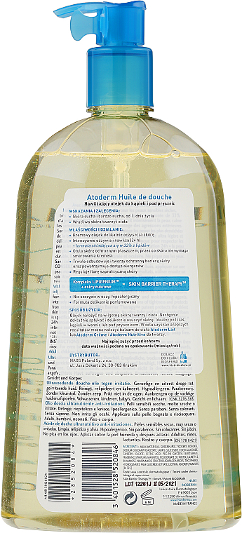 PRZECENA! Ultraodżywczy olejek pod prysznic przeciw podrażnieniom - Bioderma Atoderm Shower Oil * — Zdjęcie N4