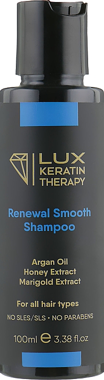Szampon wygładzający z olejem arganowym, miodem i ekstraktem z aksamitki - Lux Keratin Therapy Renewal Keratin — Zdjęcie N1