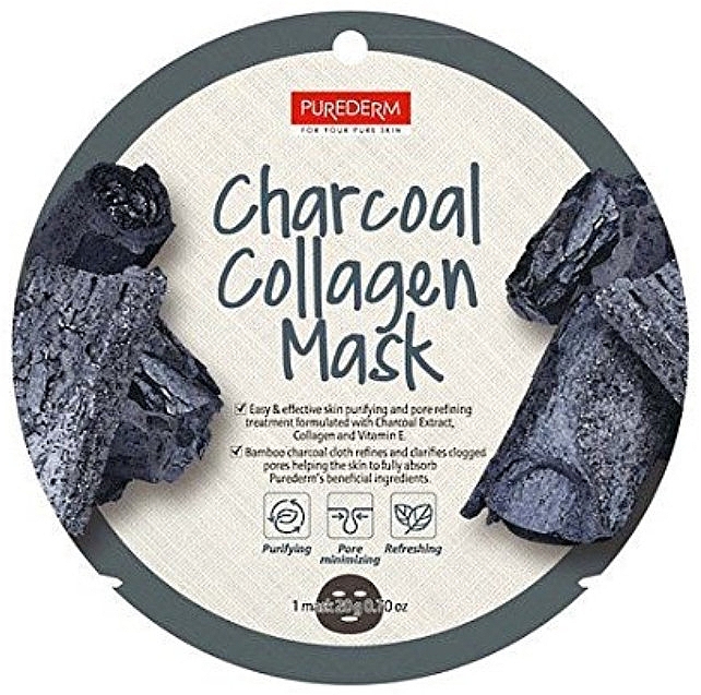 Węglowa maska kolagenowa w płachcie - Purederm Charcoal Collagen Mask — Zdjęcie N1