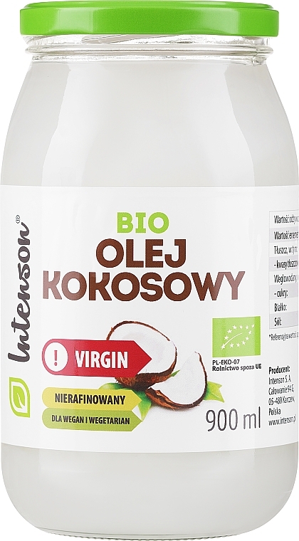 Nierafinowany olej kokosowy - Intenson Virgin Coconut Oil — Zdjęcie N4