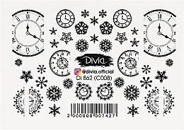 Tłoczone naklejki na paznokcie Kombi, Di862 - Divia Water Based Nail Stickers Combi — Zdjęcie N1