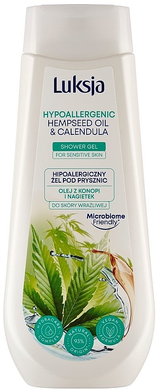 Hipoalergiczny żel pod prysznic z olejem konopnym i nagietkiem - Luksja Hypolallergenic Hempseed Oil & Calendula Shower Gel — Zdjęcie N1