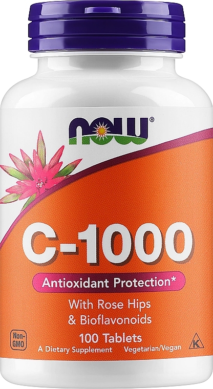 Witamina C-1000 + dzika róża + bioflawonoidy - Now Foods c-1000 With Rose Hips & Bioflavonoids  — Zdjęcie N1