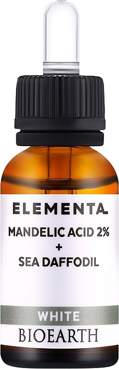 Serum do twarzy z żonkilem morskim i kwasem migdałowym 2% - Bioearth Elementa White Mandelic Acid 2% + Sea Daffodil — Zdjęcie N1