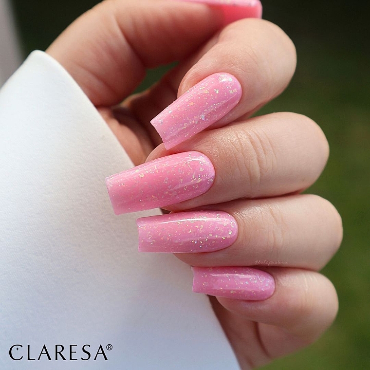 Modelujący żel do paznokci - Claresa Soft & Easy Builder Gel UV/LED Glimmer Pink — Zdjęcie N3