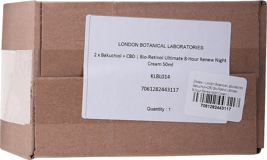 Zestaw - London Botanical Laboratories Bakuchiol+CBD Bio-Retinol Ultimate 8-Hour Renew Night Cream (cr/50ml + c/50ml) — Zdjęcie N2