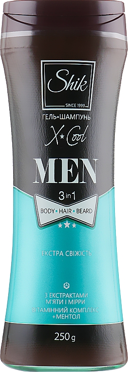 Żel-szampon dla mężczyzn z ekstraktem z mięty, mirry i mentolu - Shik Men X-Cool