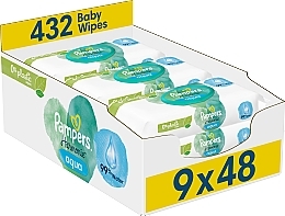 Kup Chusteczki nawilżane dla niemowląt, 9x48 szt. - Pampers Harmonie Aqua Baby Wipes