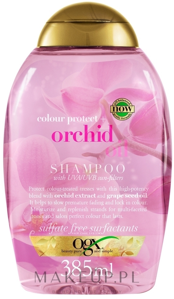 Szampon do włosów farbowanych z ekstraktem z orchidei i filtrami UVA/UVB - OGX Orchid Oil Shampoo — Zdjęcie 385 ml