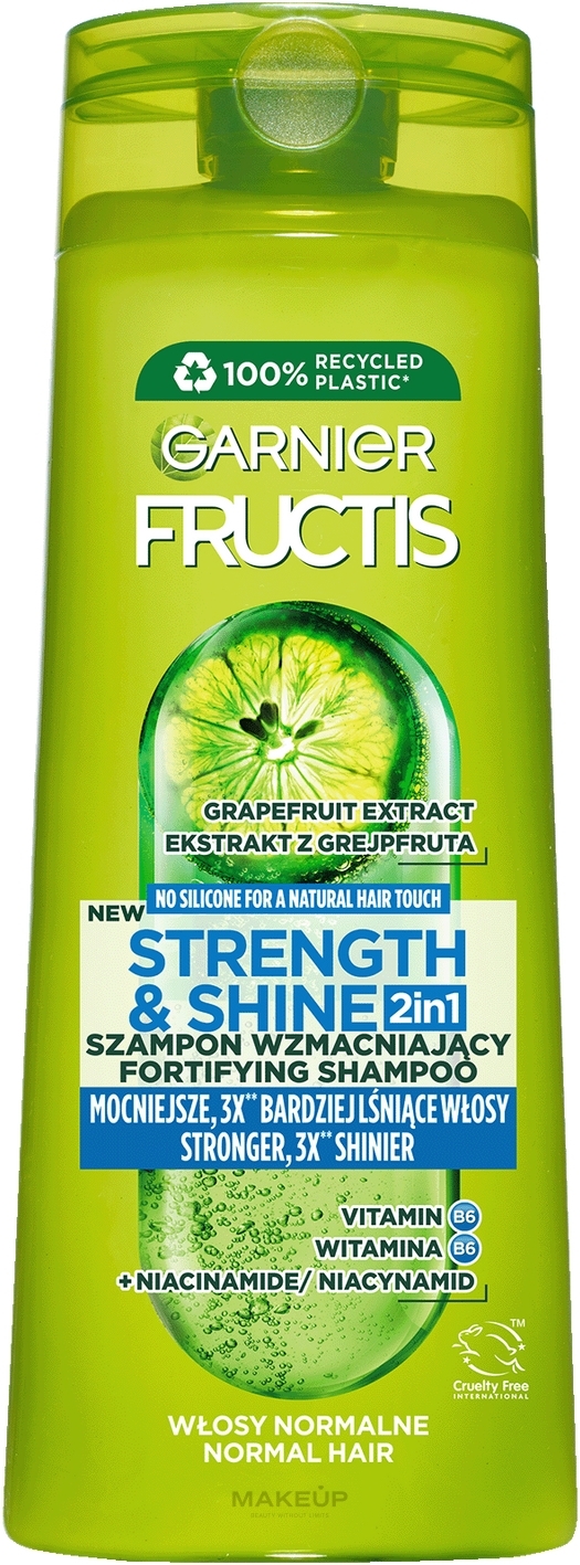 Wzmacniający szampon do włosów Siła i blask - Garnier New Fructis Shampoo — Zdjęcie 400 ml